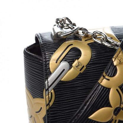 Louis Vuitton Epi Chain Flower Twist Shoulder Bag MM Black 9 of 10