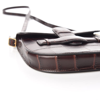 Celine Crocodile Embossed Calfskin Mini Symmetrical Bag Brown 11 of 12