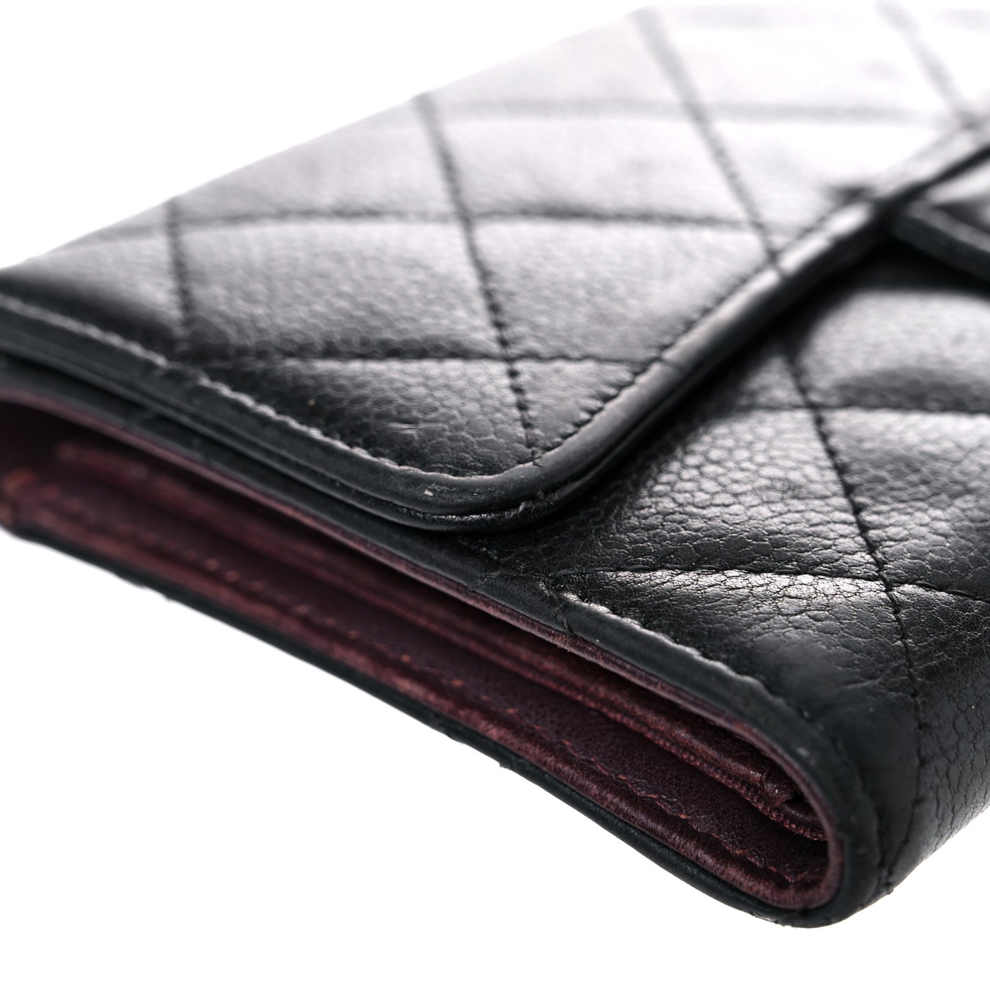 Caviar Quilted Large Flap Wallet Black