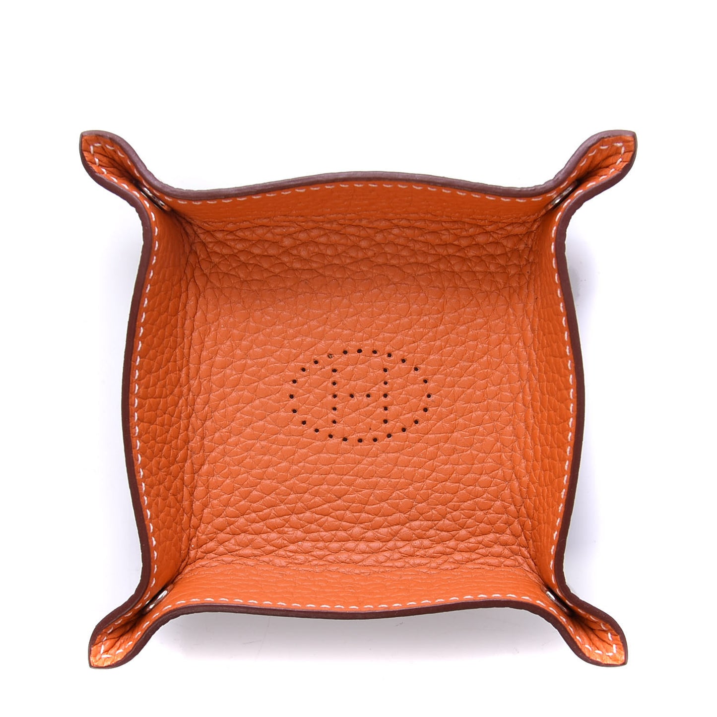 Taurillon Clemence Mises et Relances Change Tray Orange Etoupe