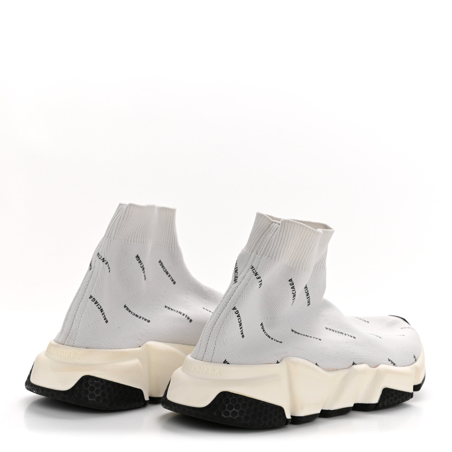 Balenciaga Technical 3D Recycled Knit Allover Logo Womens Speed 2.0 Sneakers 38 White 5 of 8