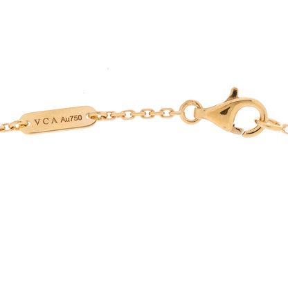 Van Cleef & Arpels 18K Rose Gold Diamond Grey Mother of Pearl Vintage Alhambra Pendant Necklace 5 of 6