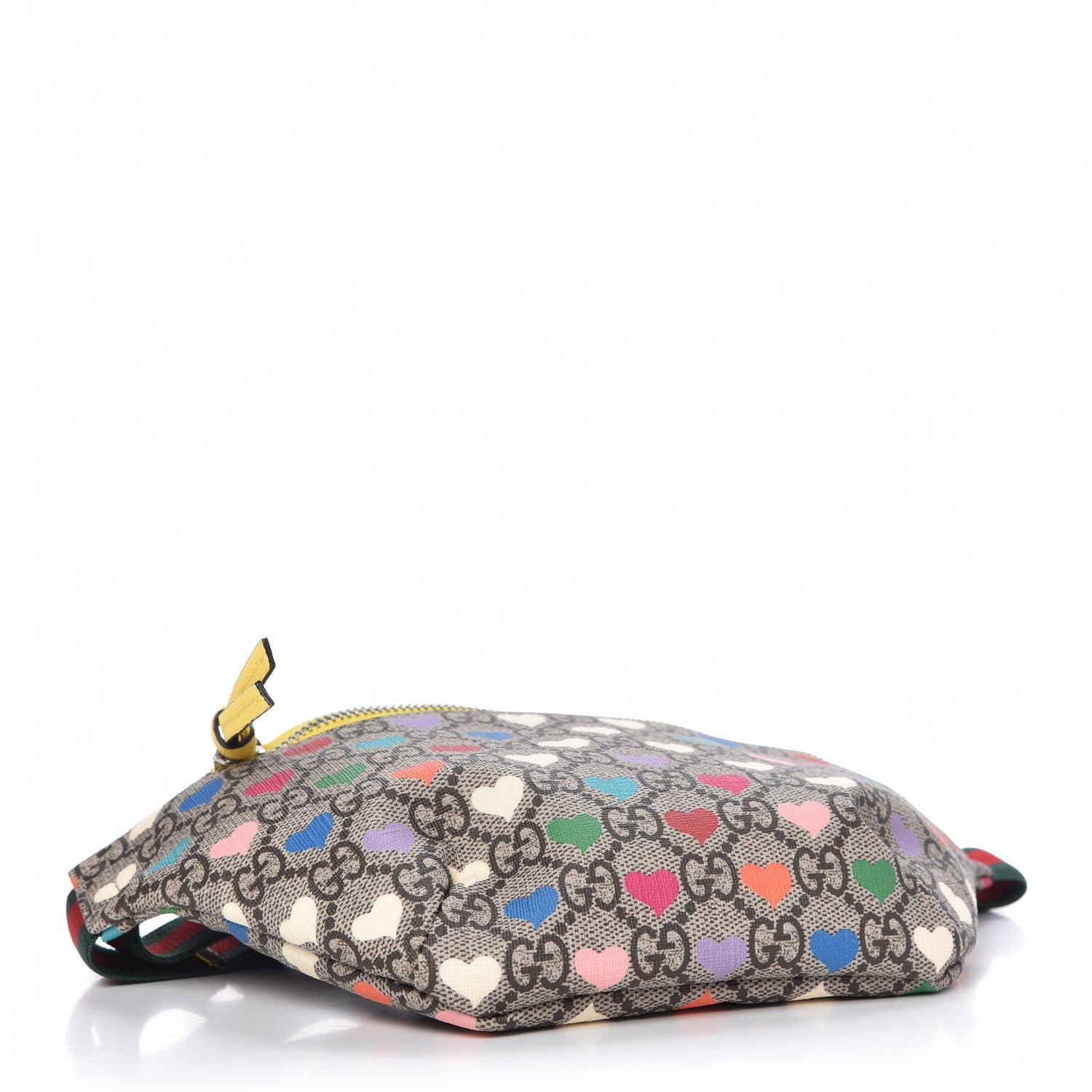 Gucci Soft GG Supreme Monogram Hearts Web Childrens Belt Bag Beige Ebony Multicolor Freesia 4 of 9