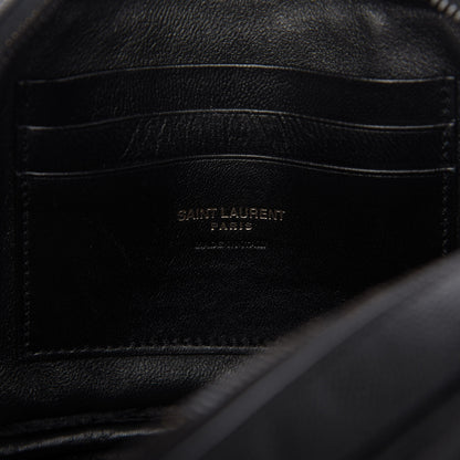 Saint Laurent Grain De Poudre Matelasse Monogram Mini Lou Camera Bag Black 8 of 10