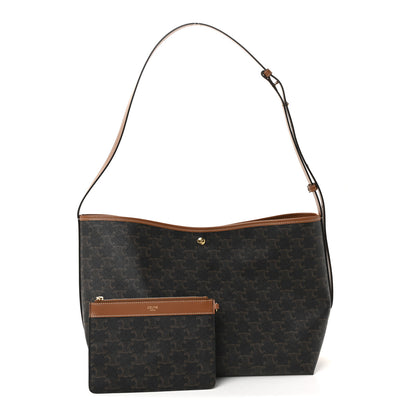 Celine Triomphe Canvas Calfskin Shopper Tote Tan 3 of 11