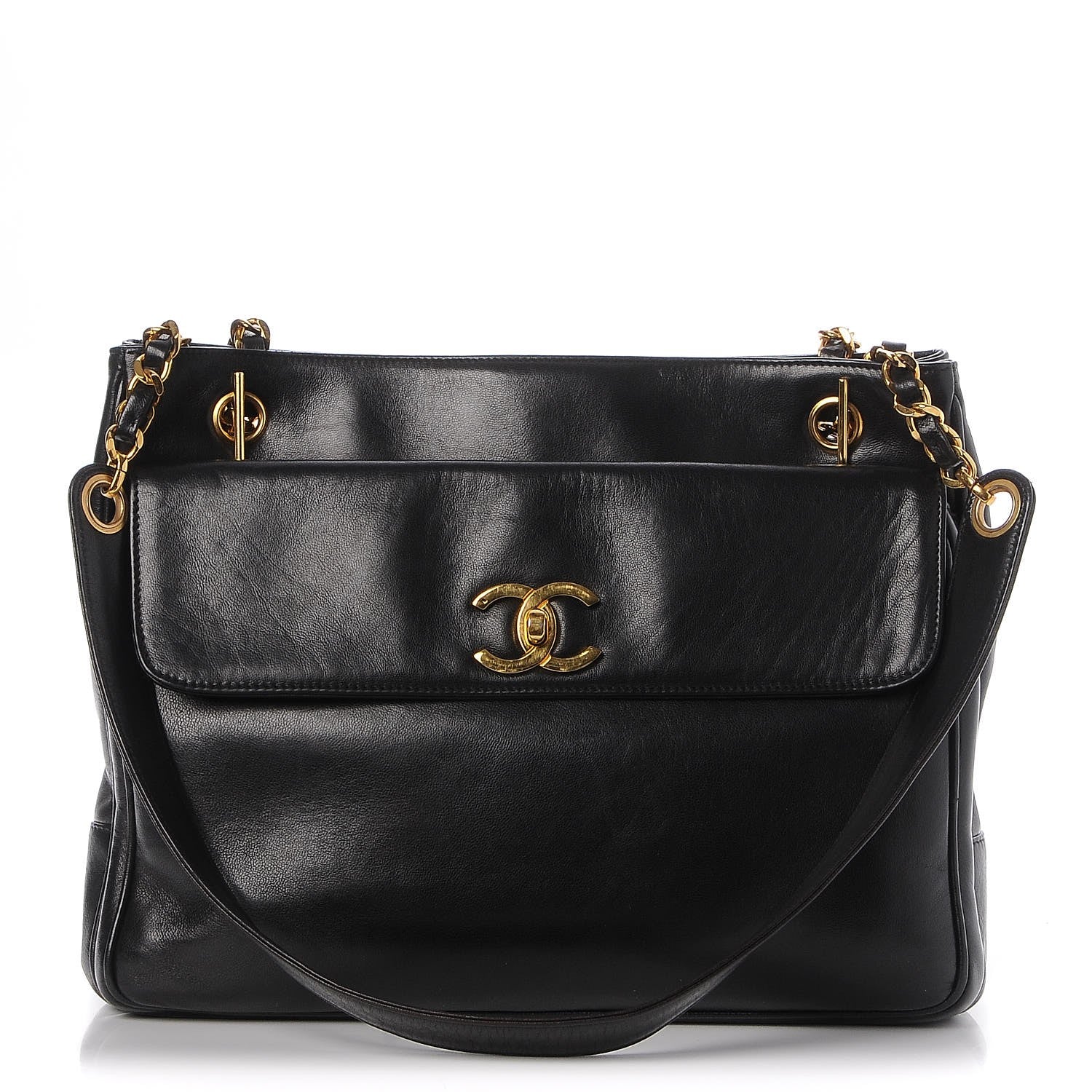 Chanel Lambskin Flap Shoulder Bag Black 1 of 10