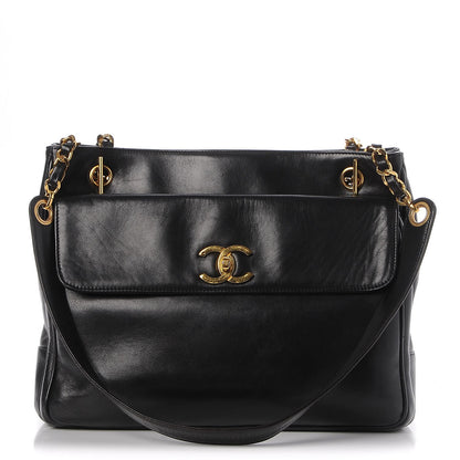 Chanel Lambskin Flap Shoulder Bag Black 1 of 10