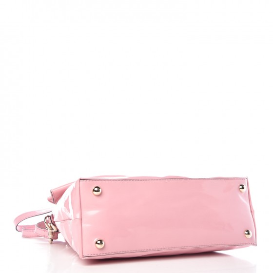 Patent Lacca Bow Dome Tote Pop Gardenia