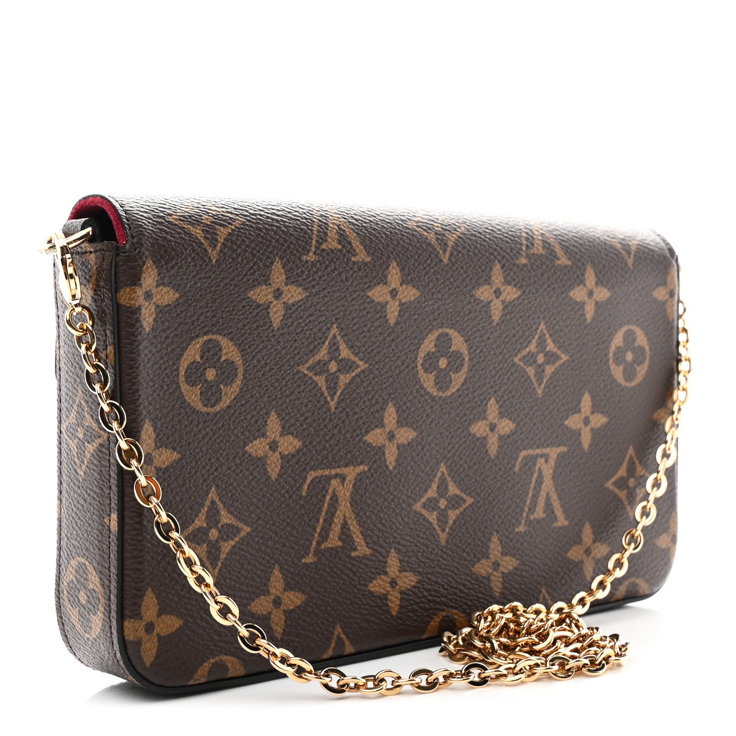 Monogram Pochette Felicie Chain Wallet Fuchsia