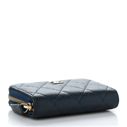 Chanel Iridescent Caviar Quilted Zip Coin Purse Dark Blue 4 of 7