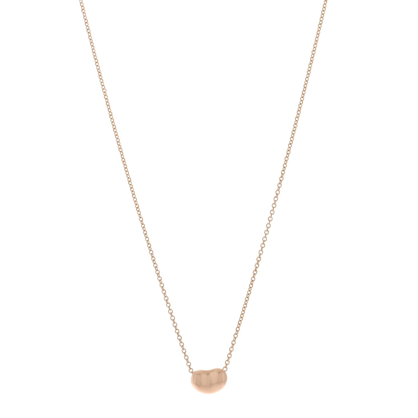 18K Rose Gold 9mm Elsa Peretti Bean Pendant Necklace
