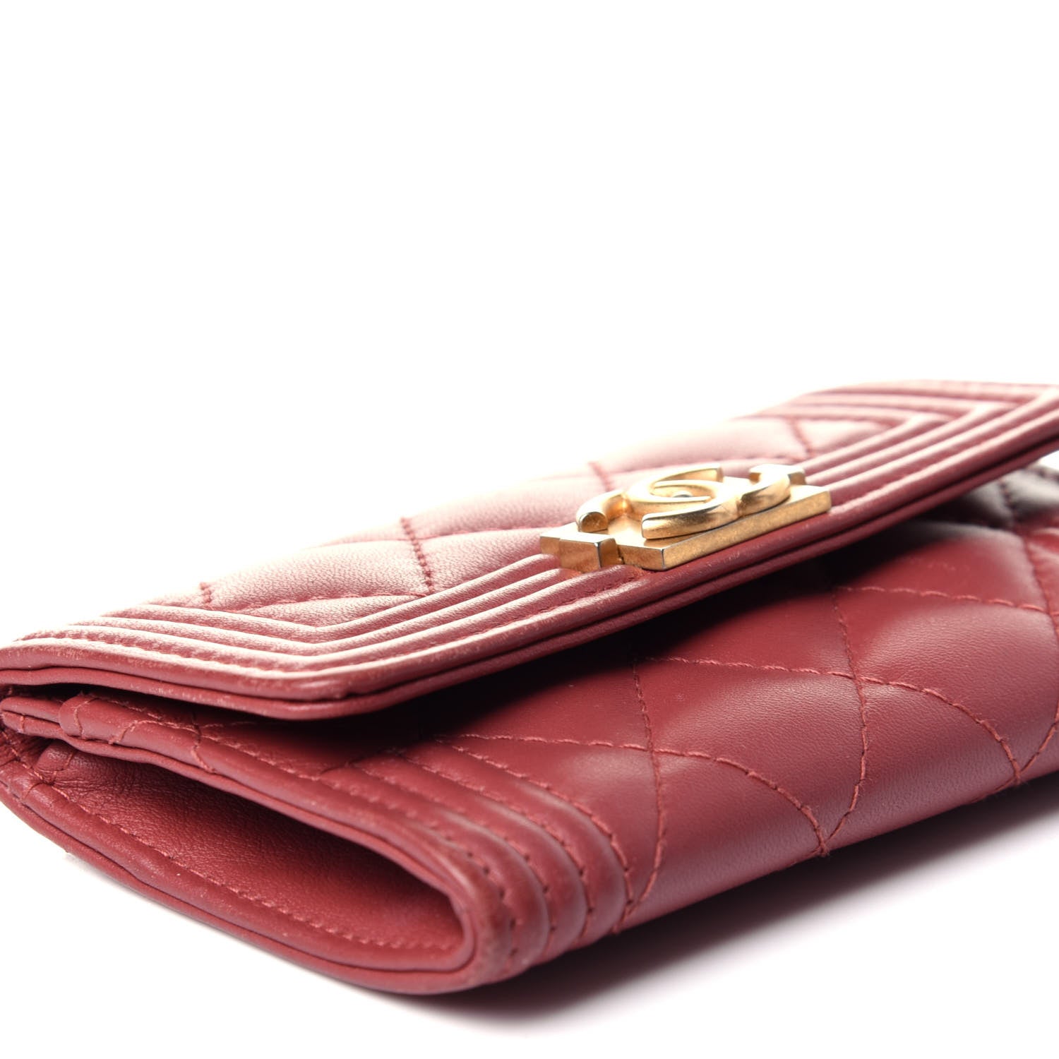 Chanel Lambskin Quilted Boy Card Holder Wallet Pink 9 of 13