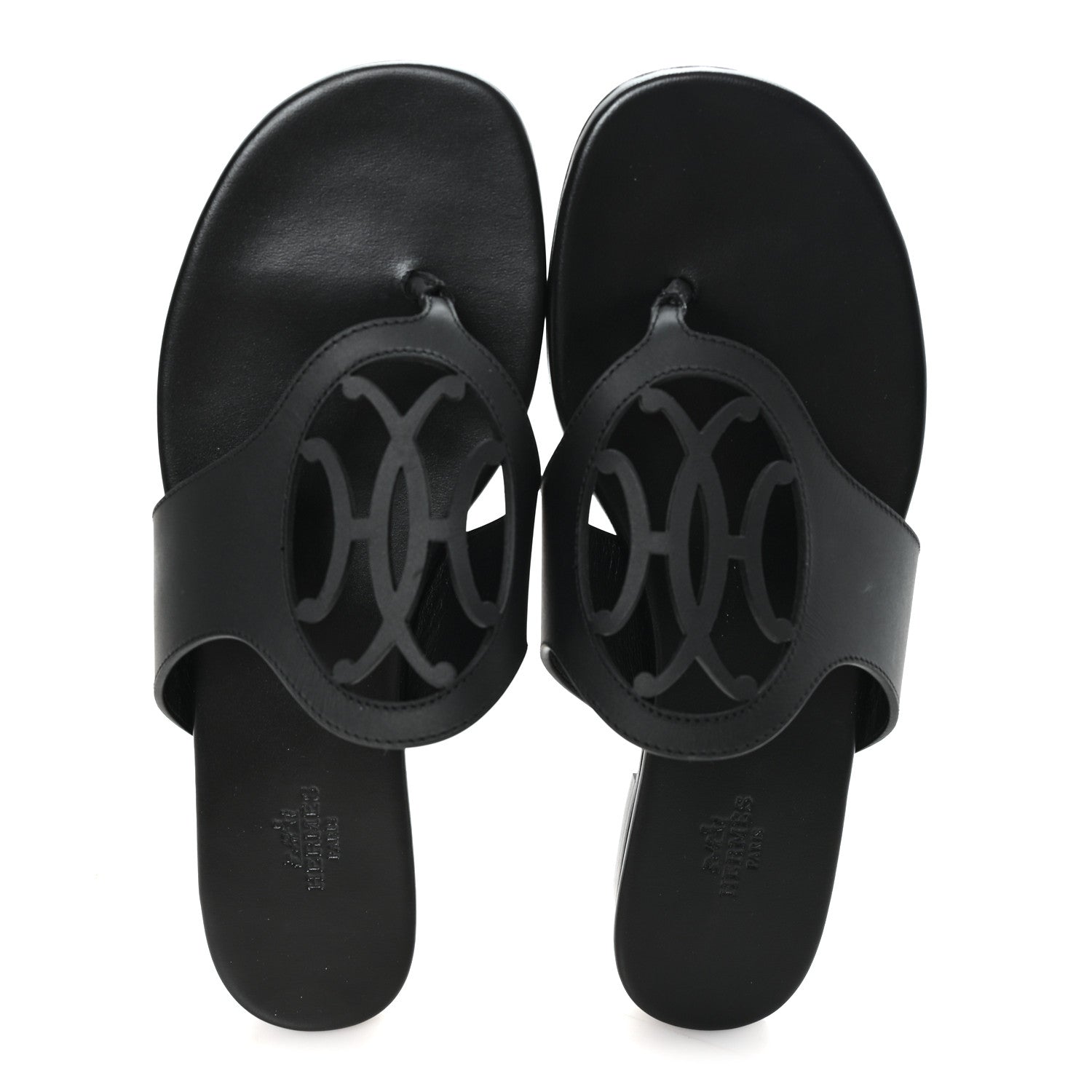 Hermes Calfskin Womens Mage Sandals 39 Black 2 of 9