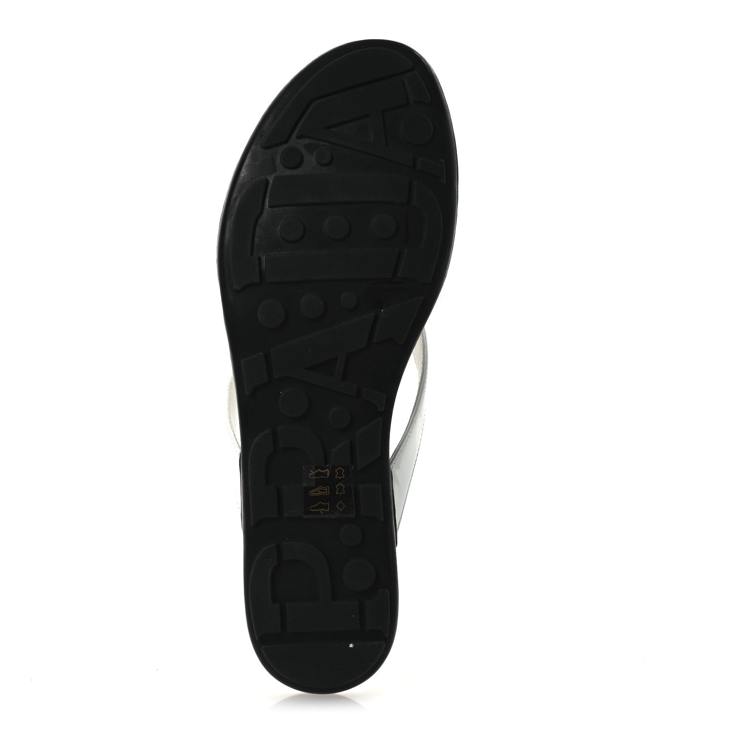 Prada Patent Calfskin Logo Thong Sandals 40 White 8 of 12