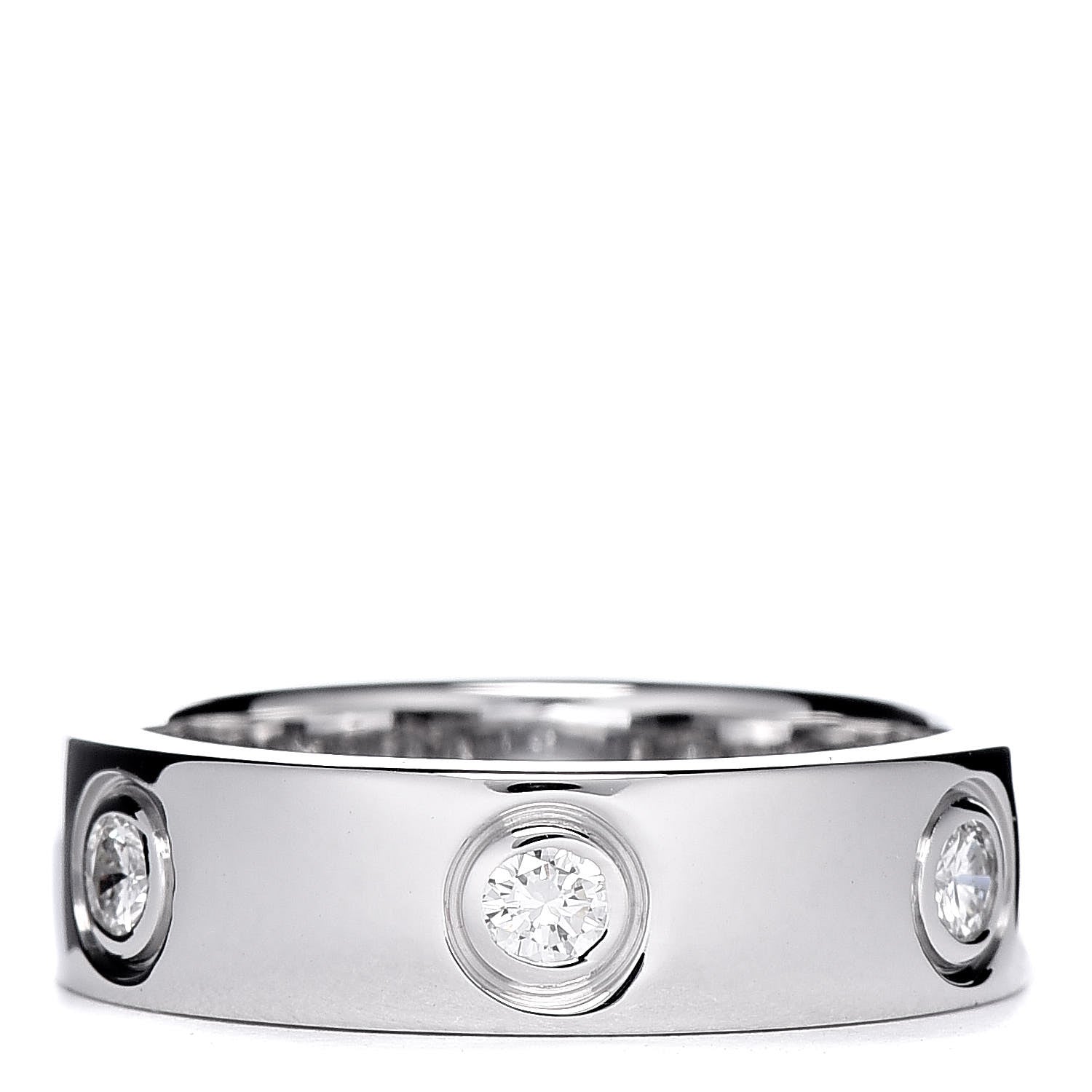 Cartier 18K White Gold 6 Diamond 5.5mm LOVE Ring 52 6 1 of 8