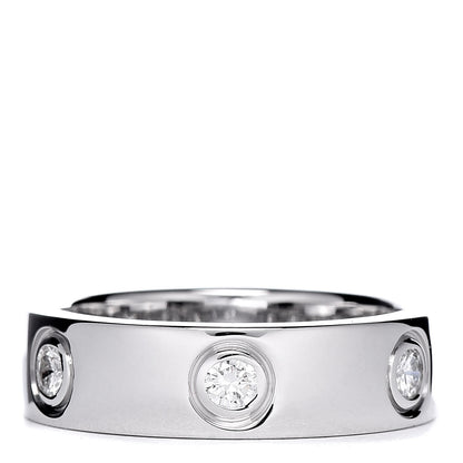 Cartier 18K White Gold 6 Diamond 5.5mm LOVE Ring 52 6 1 of 8