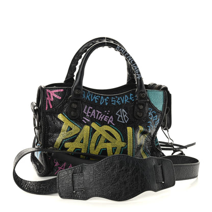 Balenciaga Agneau Arena Graffiti All Over Classic Hardware Mini City Black Multicolor 3 of 9