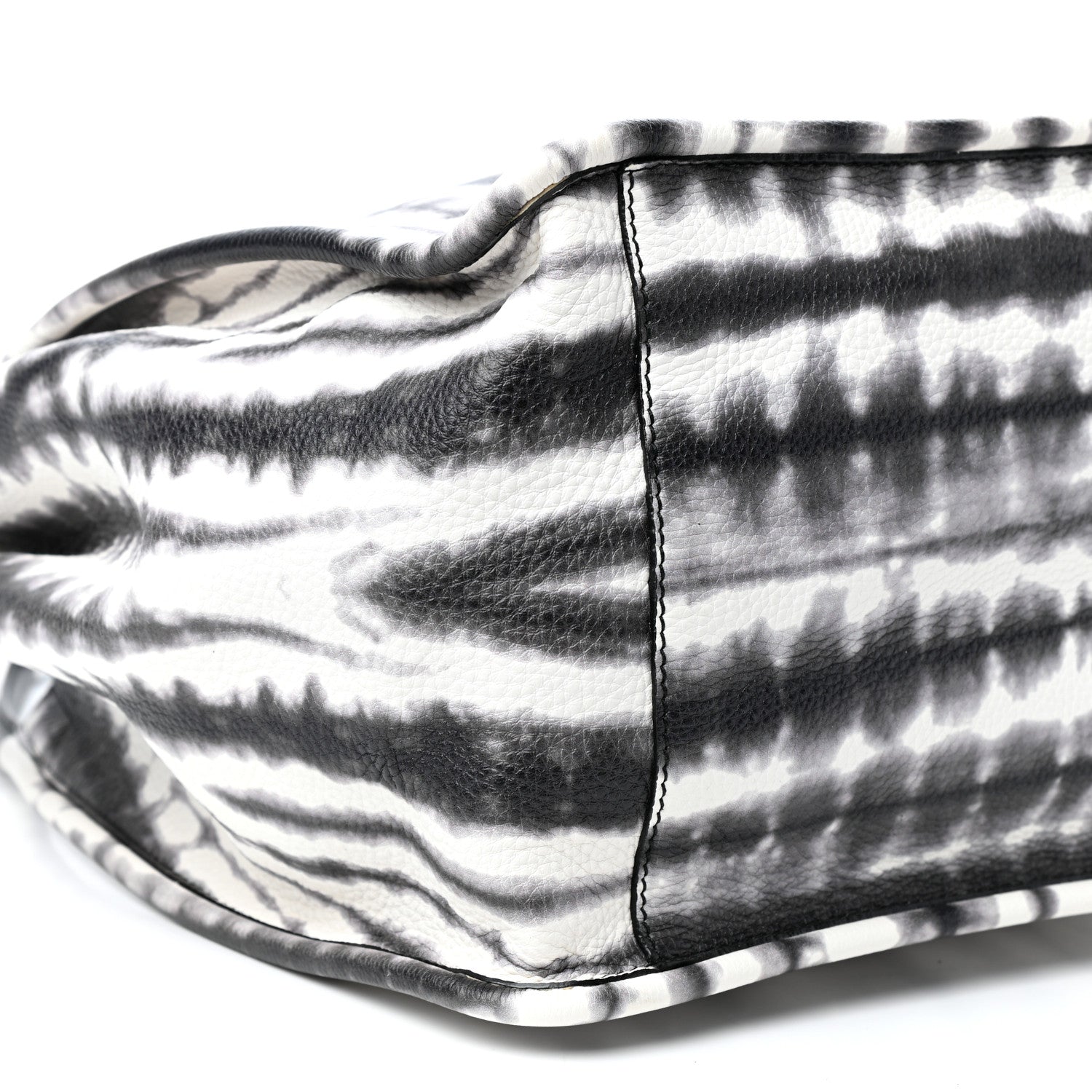 Proenza Schouler Grained Calfskin Large Tie Dye Tote Black White 8 of 10