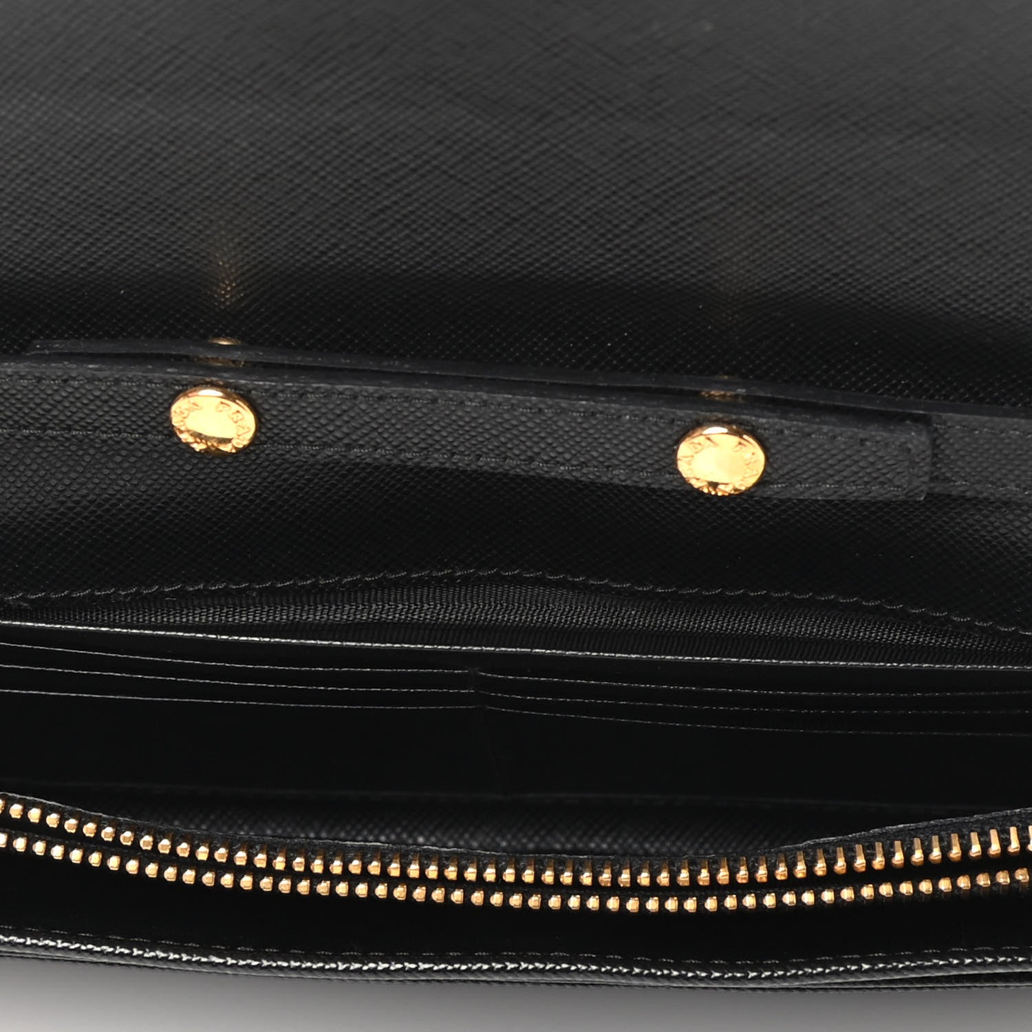 Prada Saffiano Metal Oro Chain Wallet Black 5 of 9