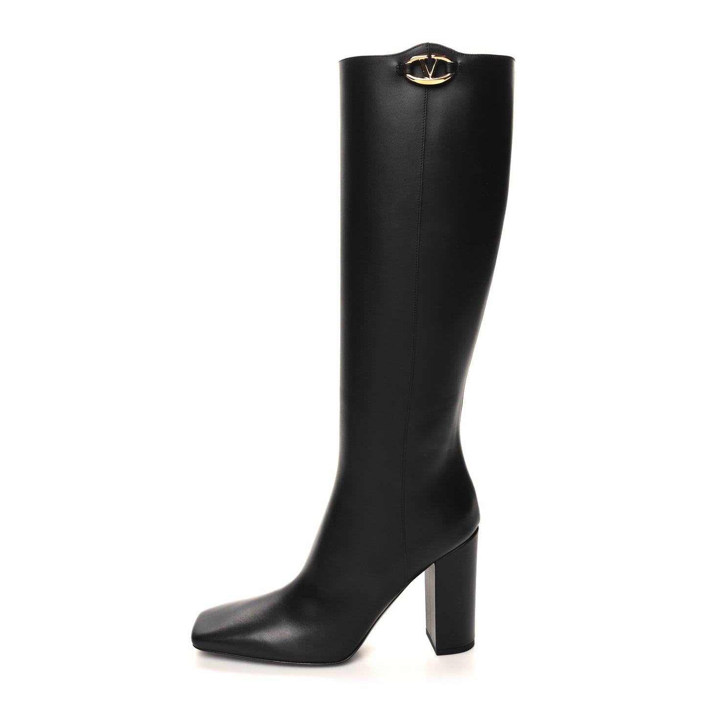 Calfskin Vlogo The Bold Edition Knee High 85mm Boots 39 Black
