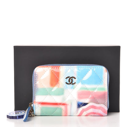 Chanel Patent Calfskin Printed Quilted Zip Coin Purse Multicolor 8 of 8