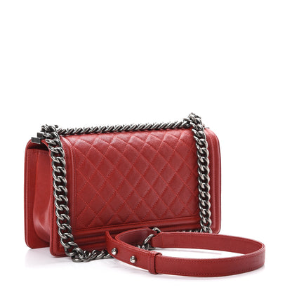 Chanel Caviar Quilted Medium Boy Flap Red 2 of 14