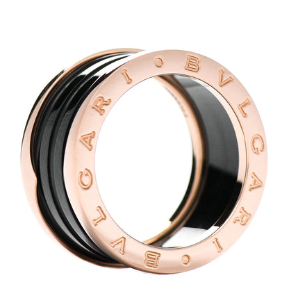 Bulgari 18K Rose Gold Black Ceramic B.Zero1 Four-Band Ring 57 8 4 of 6