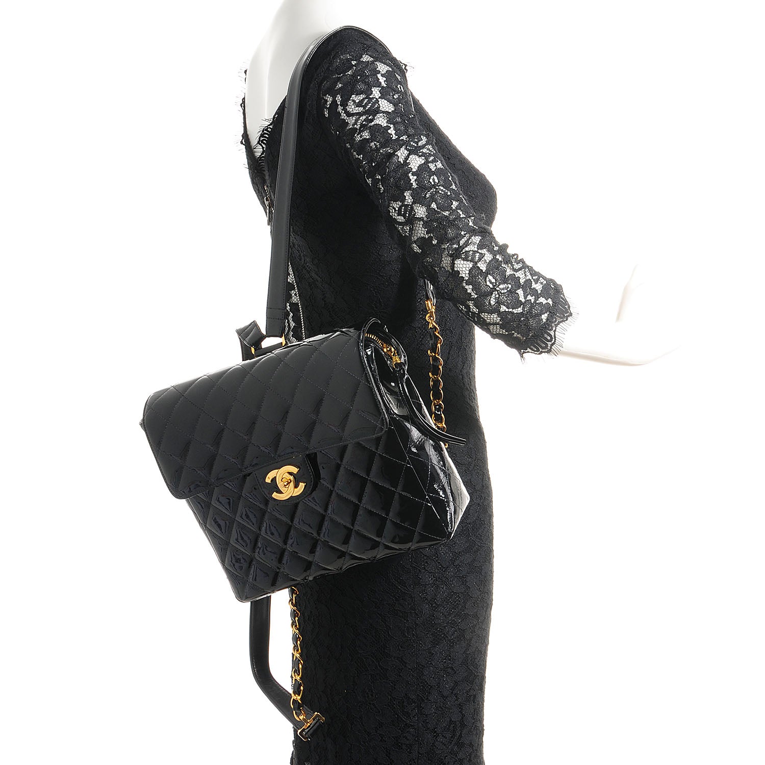 Chanel Patent Quilted Backpack Black 2 of 11