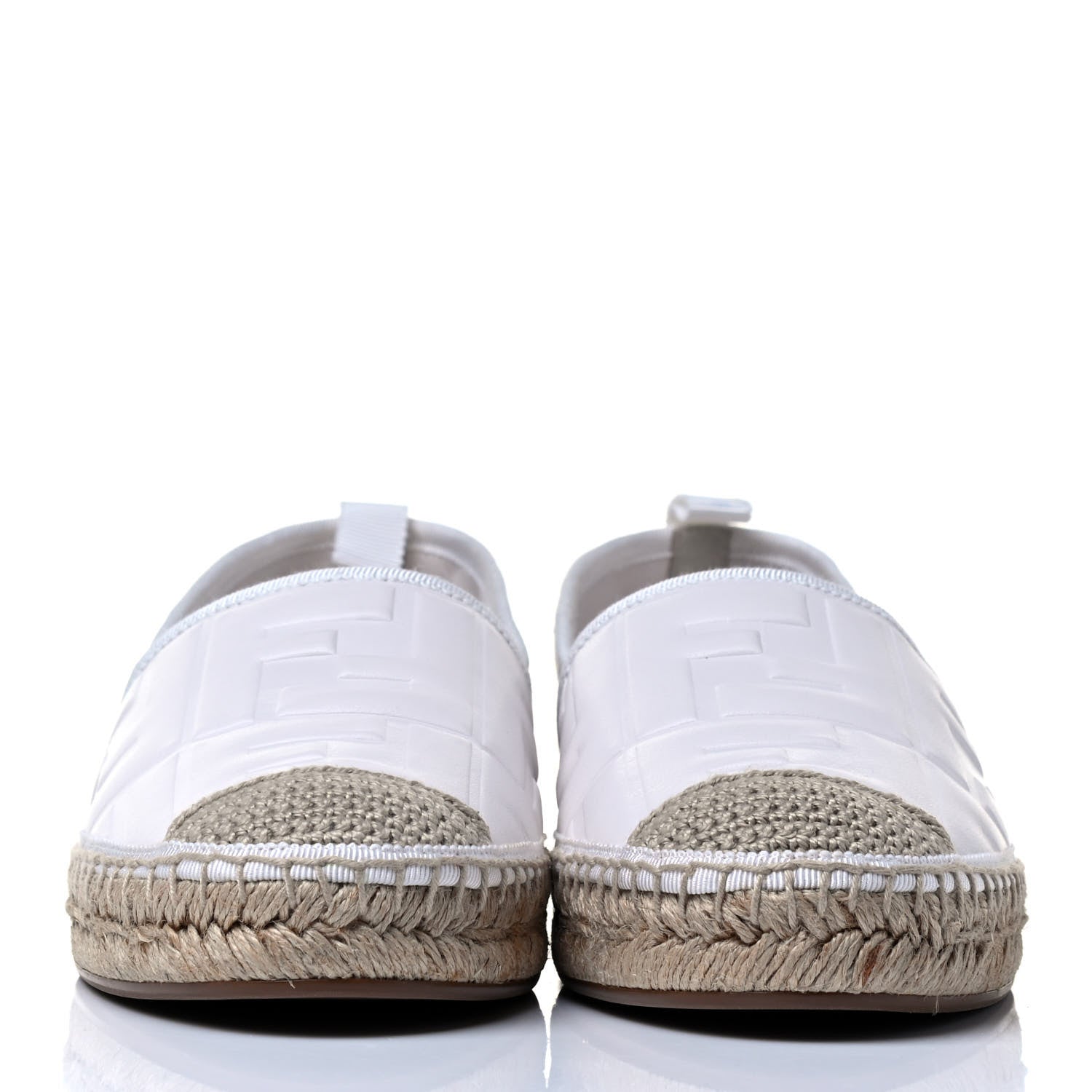 Fendi Nappa FF Embossed Espadrilles 38 Snow 4 of 8