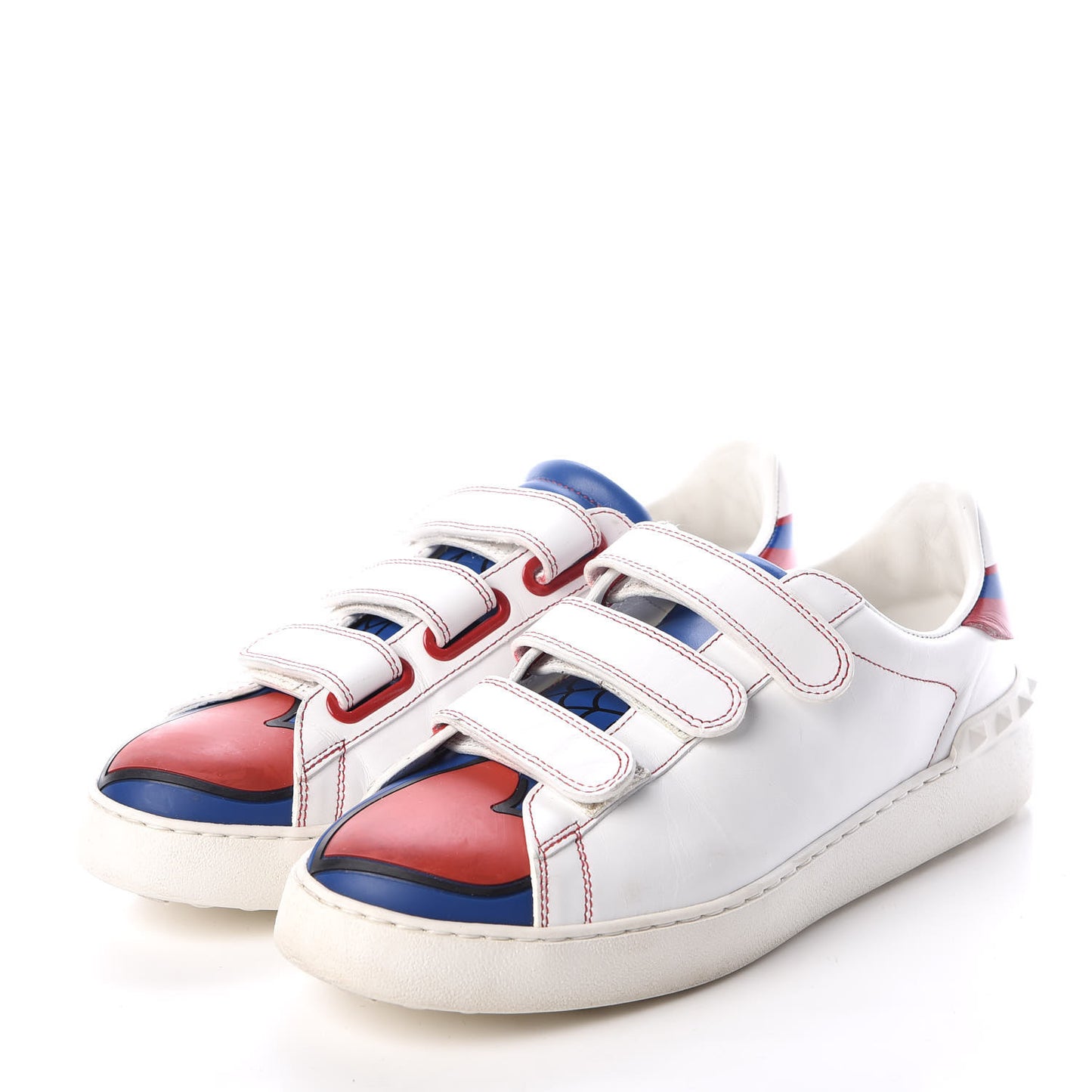 Calfskin Super Spiderman Velcro Sneakers 39.5 White