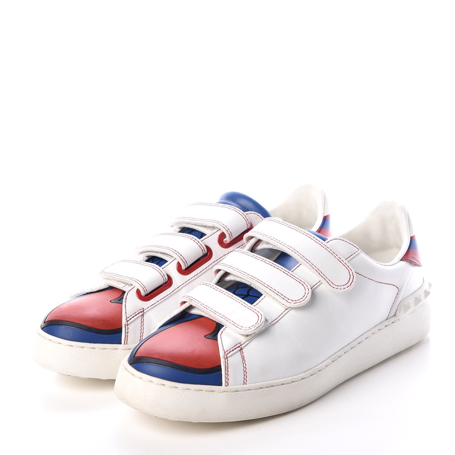 Valentino Garavani Calfskin Super Spiderman Velcro Sneakers 39.5 White 3 of 12