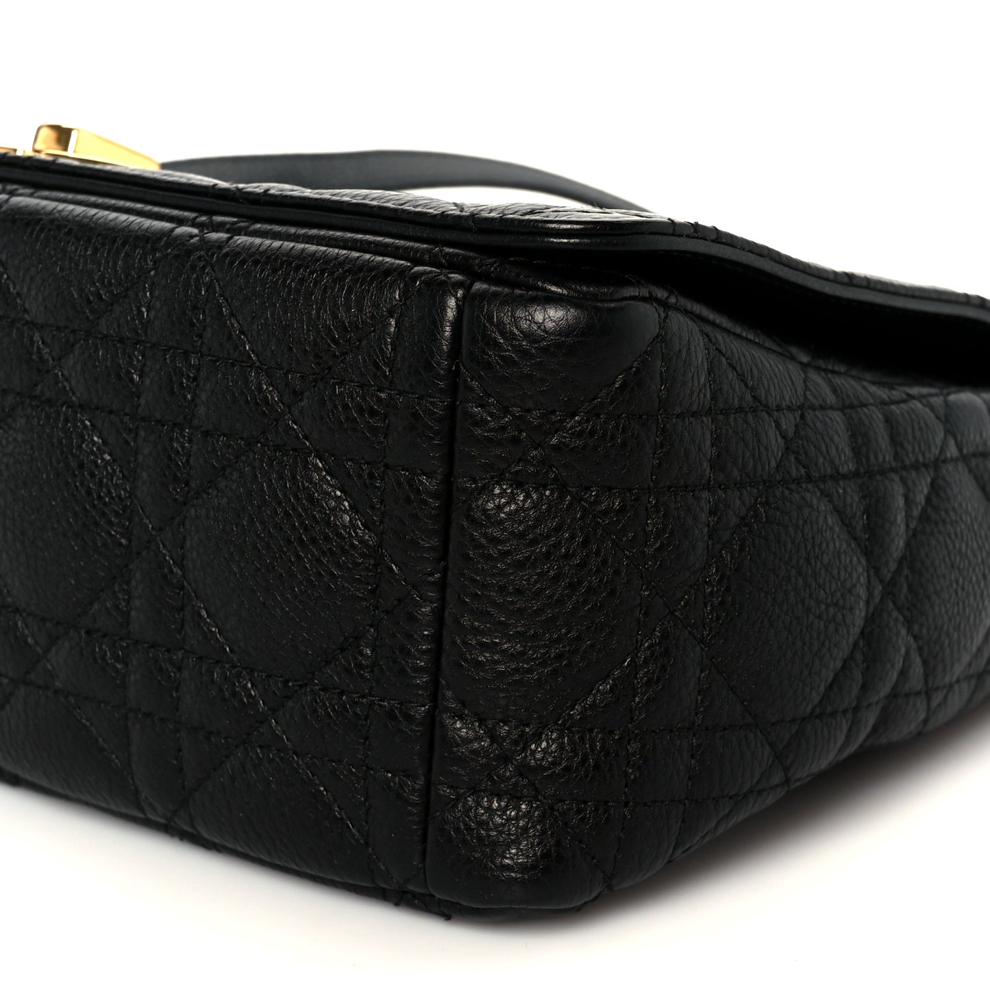 Calfskin Cannage Medium Caro Bag Black