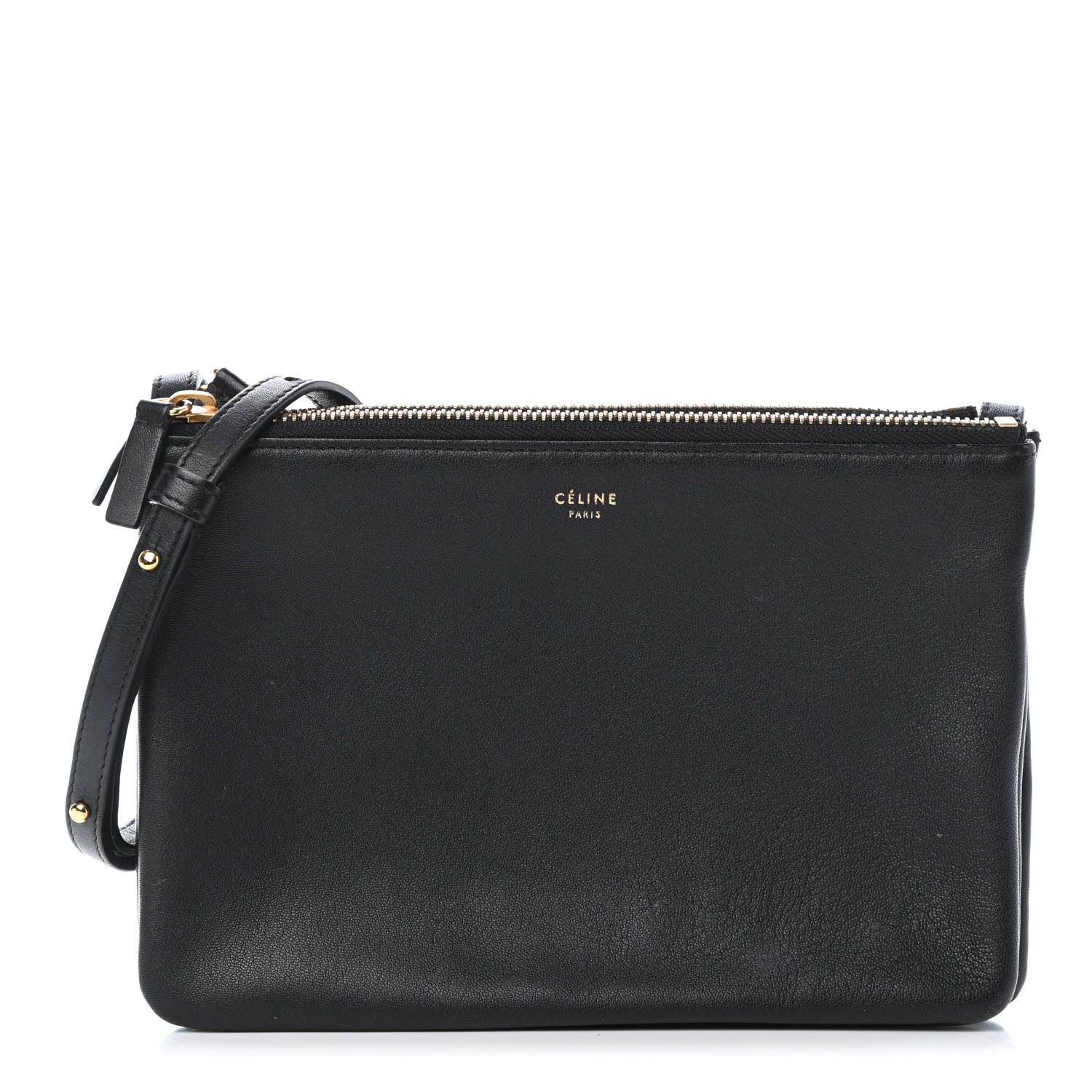 Celine Lambskin Small Trio Crossbody Bag Black 1 of 4