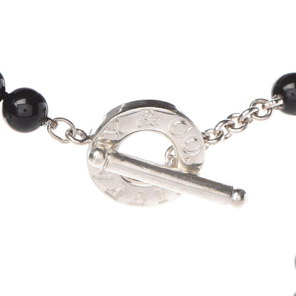 Tiffany Sterling Silver Black Onyx Bead Toggle Necklace 4 of 6