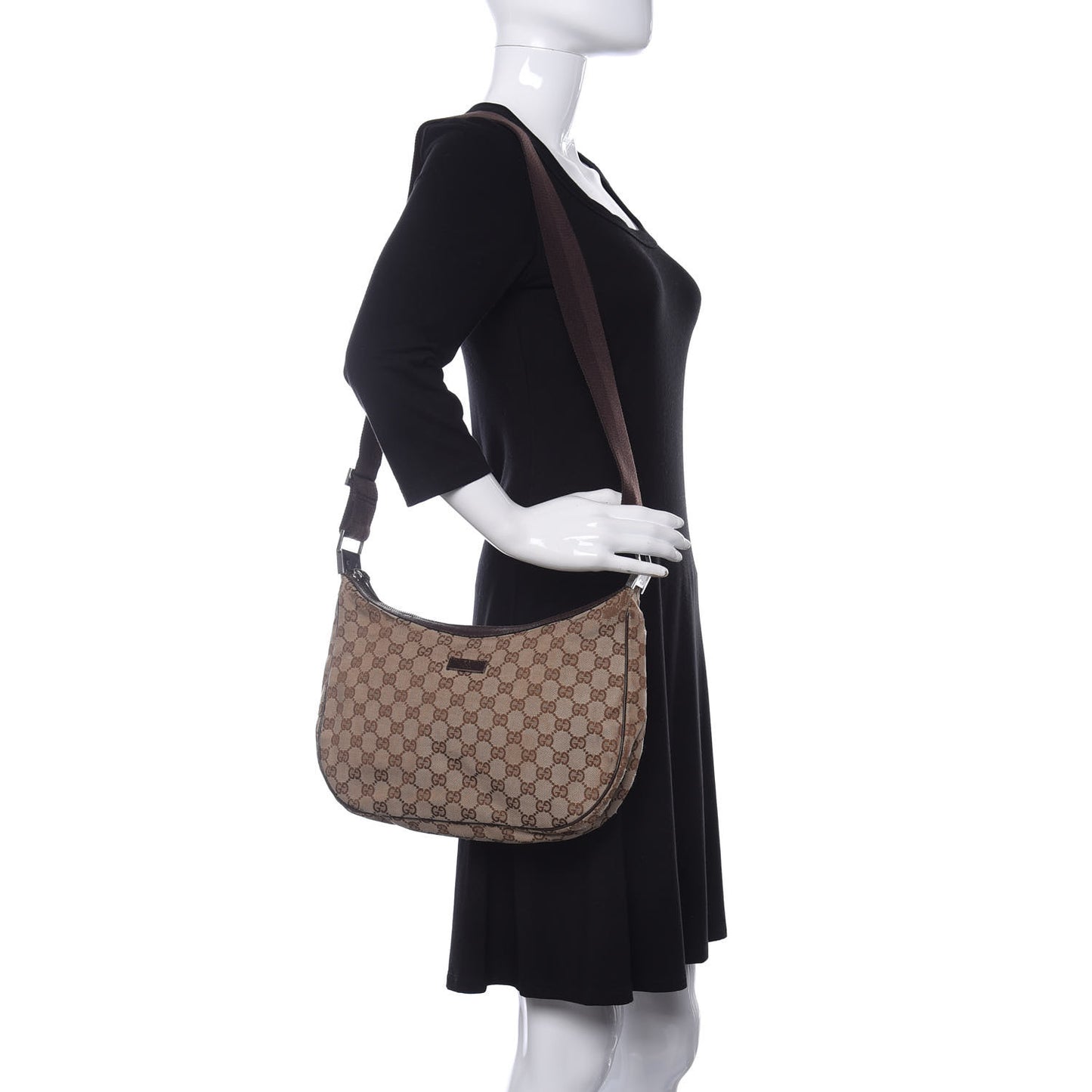 Monogram Medium Half Moon Hobo Dark Brown