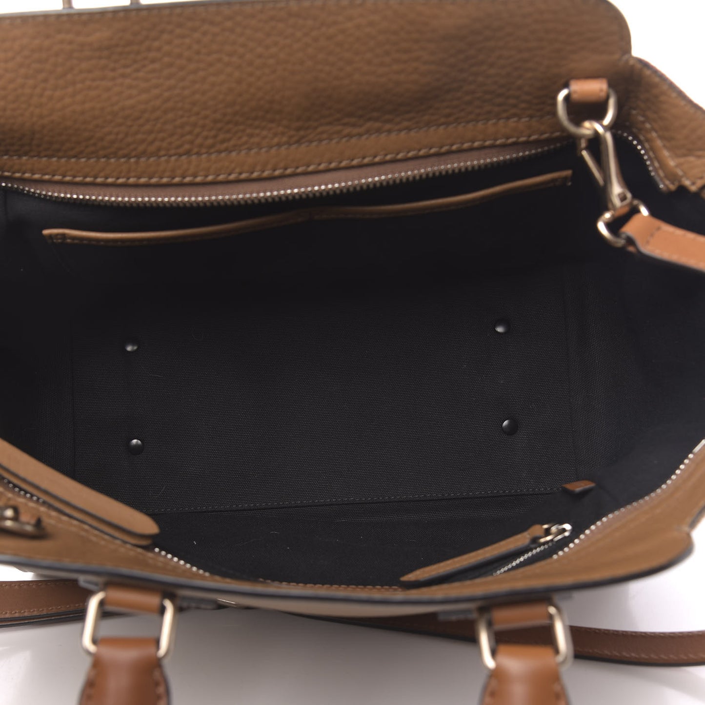 Mega Check Grained Calfskin Medium Harcourt Satchel Saddle Brown