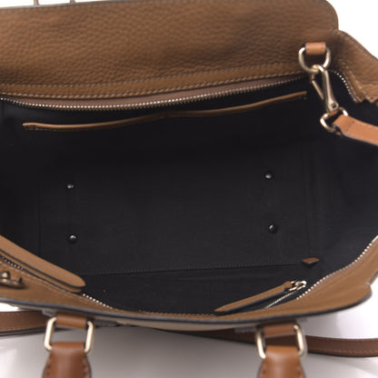 Burberry Mega Check Grained Calfskin Medium Harcourt Satchel Saddle Brown 5 of 12