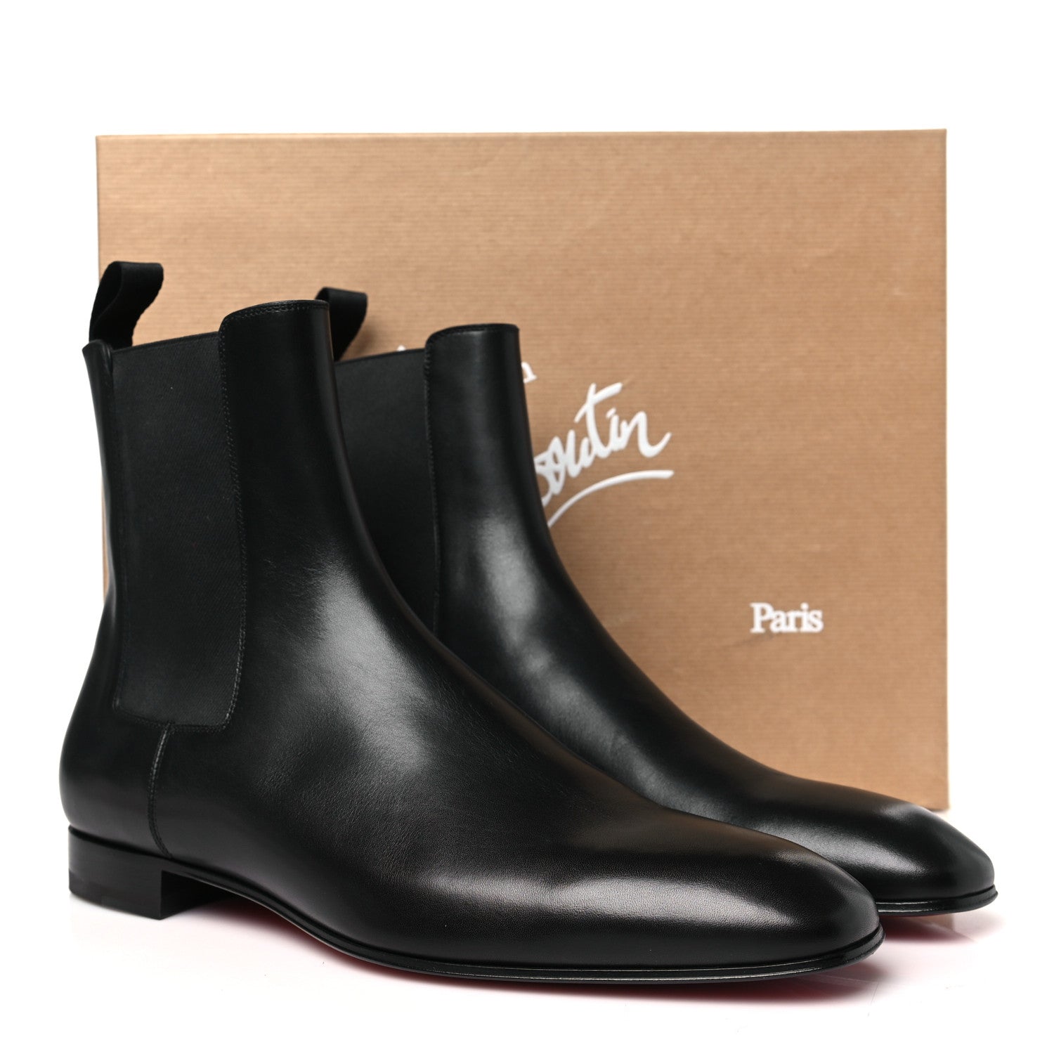 Christian Louboutin Calfskin Mens Roadie Flat Chelsea Boots 42.5 Black 9 of 9