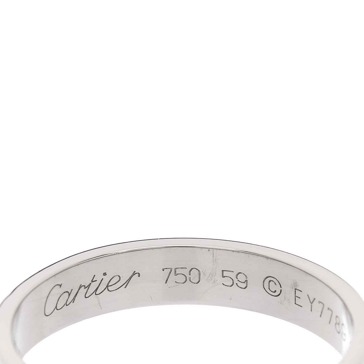 18K White Gold 4mm LOVE Wedding Band Ring 59 8.75