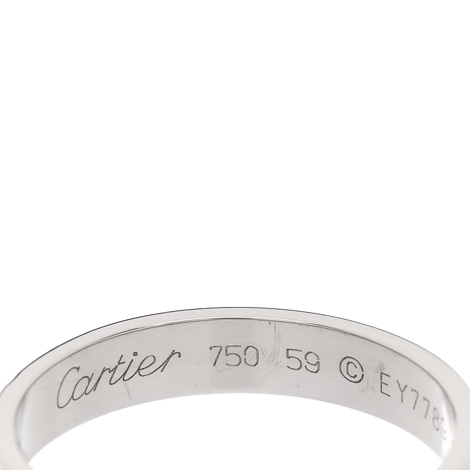 Cartier 18K White Gold 4mm LOVE Wedding Band Ring 59 8.75 4 of 5