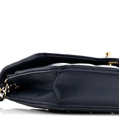 Chanel Lambskin Quilted Hold The Line Wallet On Chain WOC Dark Blue 10 of 14