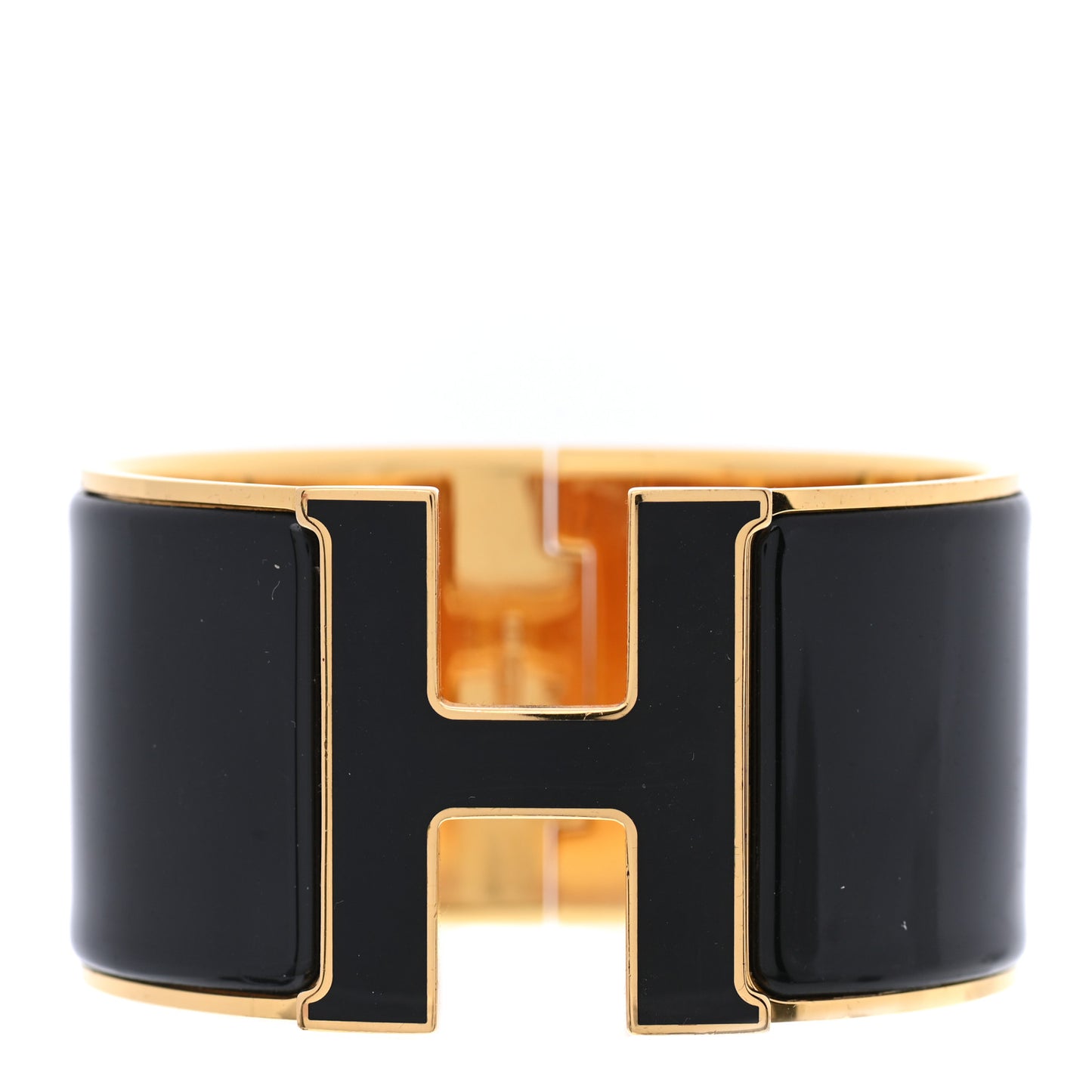 Enamel Extra Wide Clic Clac H Bracelet GM Black
