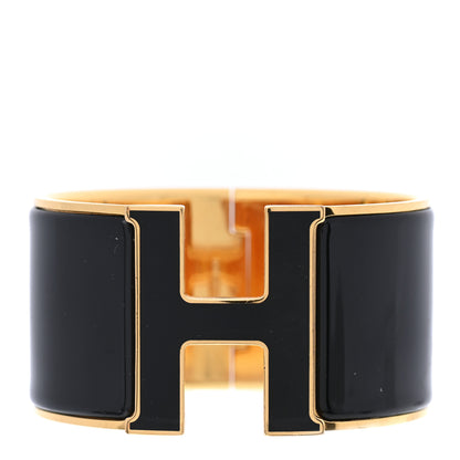 Hermes Enamel Extra Wide Clic Clac H Bracelet GM Black 1 of 4