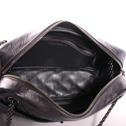 Chanel Metallic Aged Calfskin Quilted Medium Reissue Camera Case Dark Silver 5 of 7