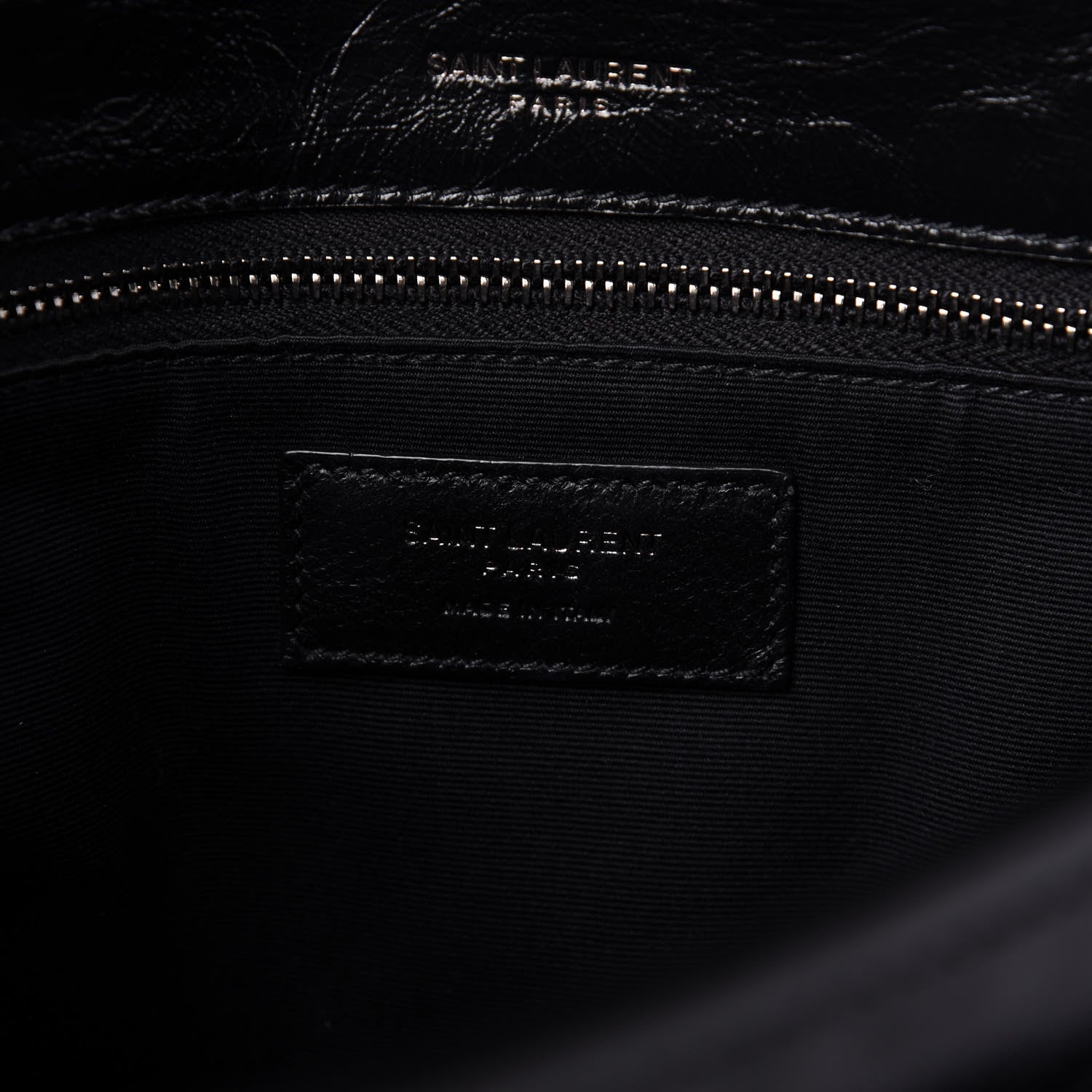 Saint Laurent Crinkled Calfskin Matelasse Monogram Medium Niki Chain Satchel Black 8 of 10