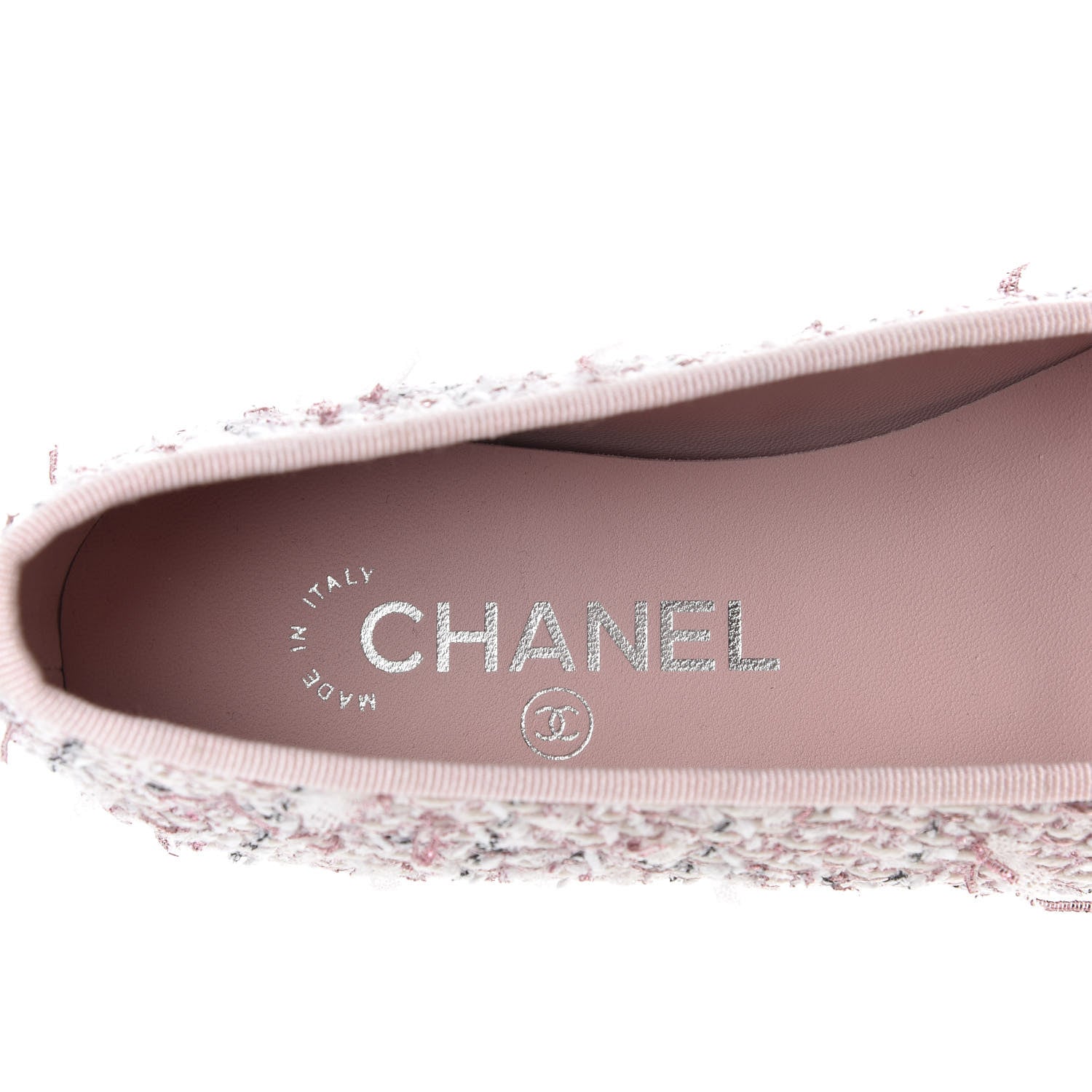 Chanel Tweed Cap Toe Ballerina Flats 37.5 Pink Black 7 of 10