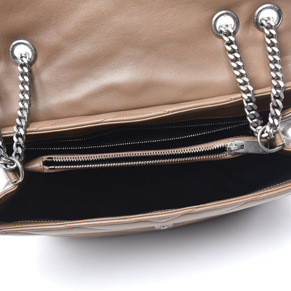 Saint Laurent Calfskin Y Quilted Medium Loulou Monogram Chain Satchel Light Brown 5 of 11