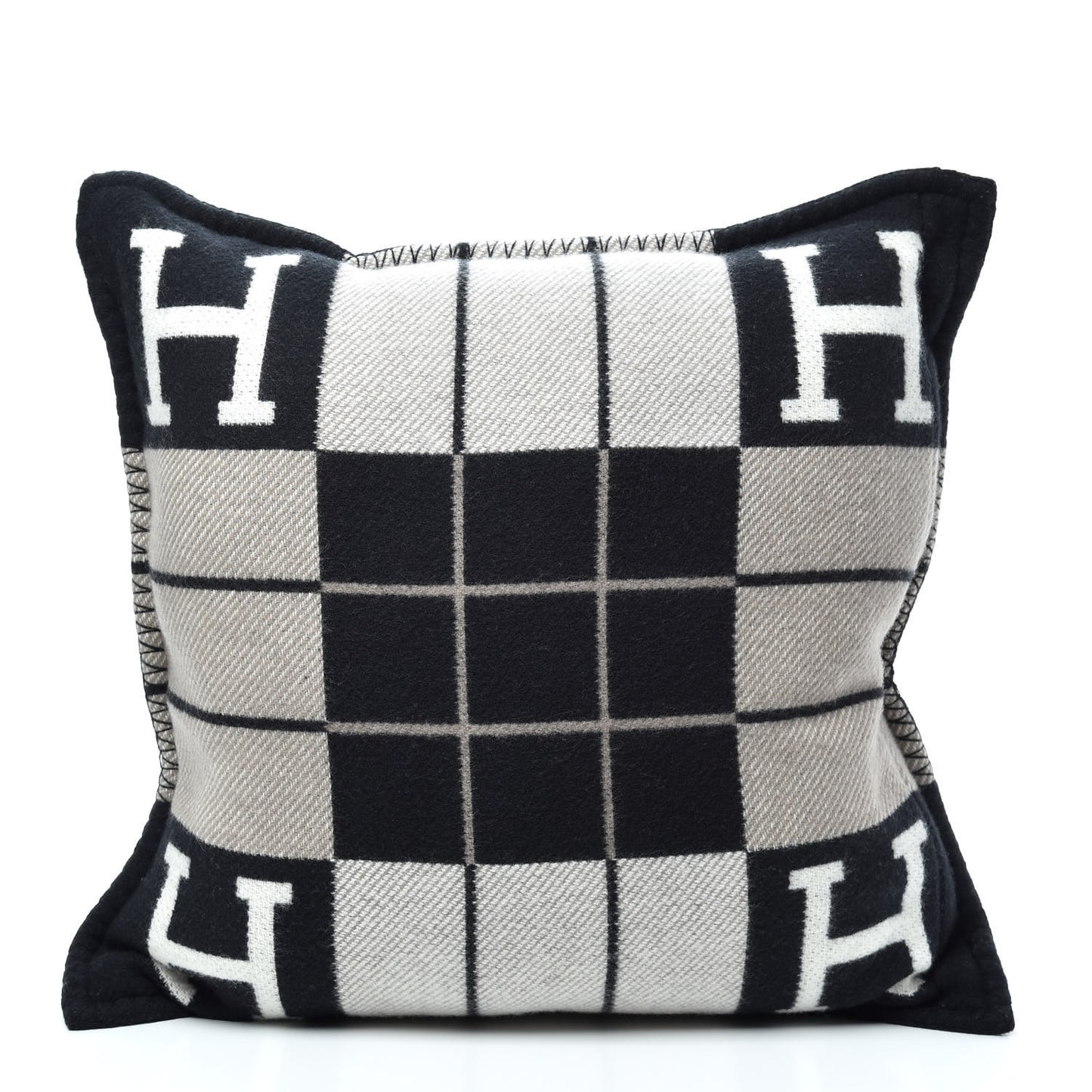 Wool Cashmere Avalon III Pillow PM Ecru Black