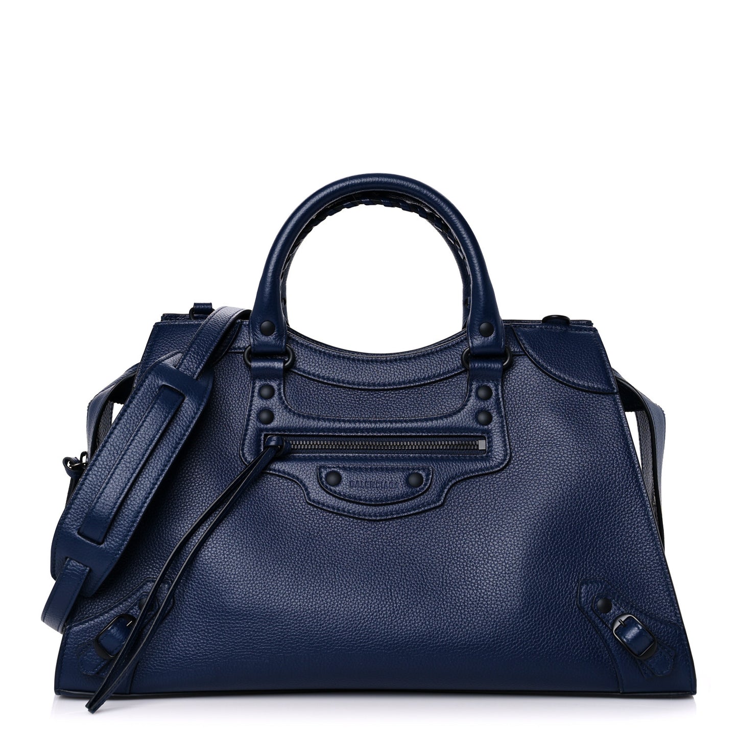 Grained Calfskin Black Hardware Neo Classic City Navy