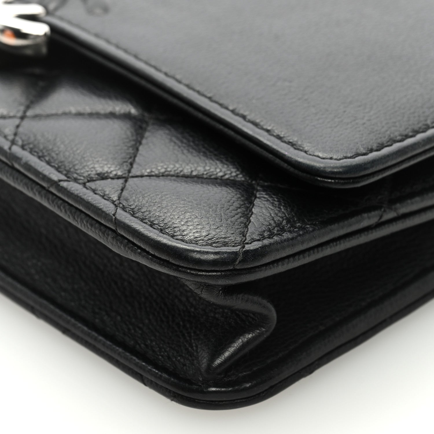 Chanel Grained Calfskin Quilted CC Box Wallet On Chain WOC Black 9 of 9